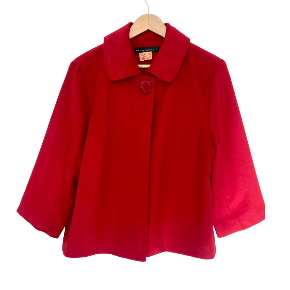 Vintage Harvé Benard Tomato Red Retro Mod Twee Indie Mid Century Swing Jacket